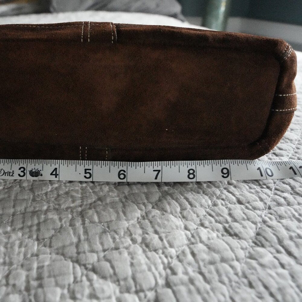 COACH Brown Suede East West Duffel Shoulder Bag F11514 - Picture 6 of 10